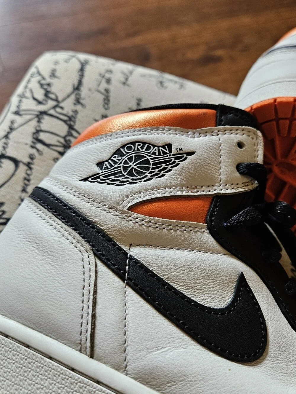Nike Air Jordan 1 Mid White Black Orange Men's Sneakers
